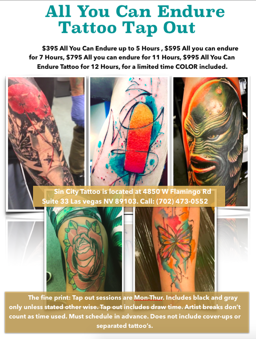 View Las Vegas tattoo deals, prices, costs and promotions - Sin City Tattoo  Shop